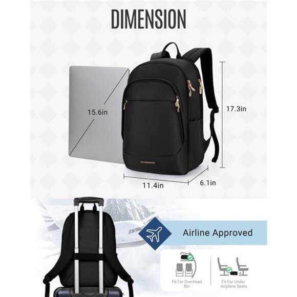 Travel Backpack for Women, 15.6 Inch Laptop Backpack with USB main image 4